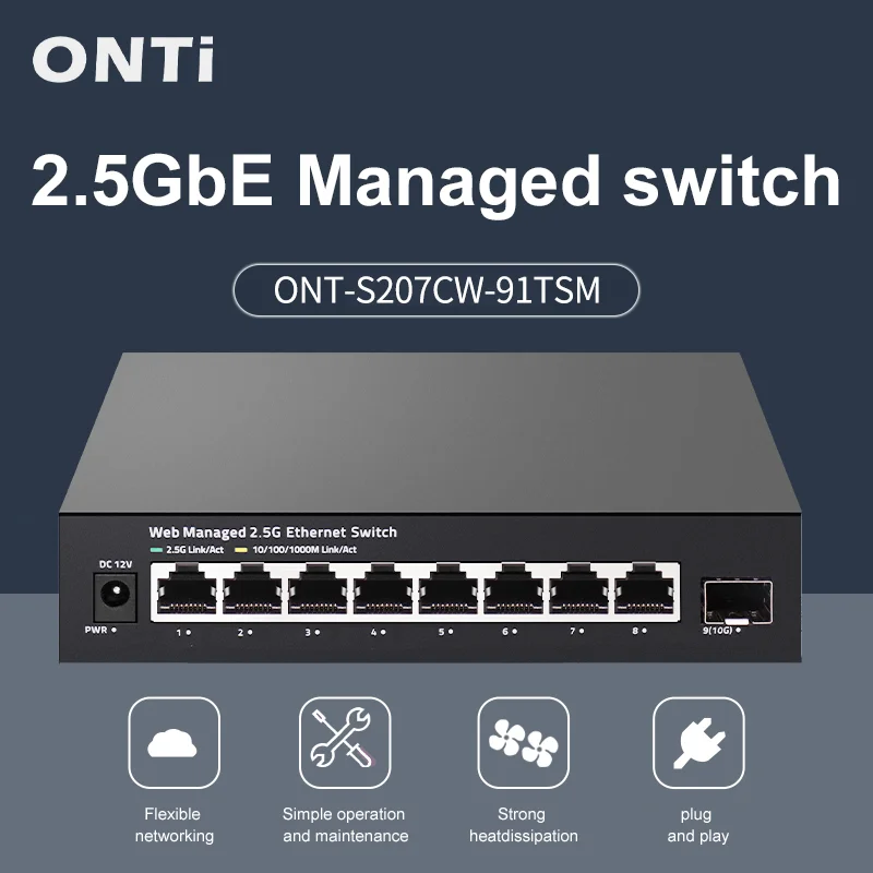 Sfp+ 10G Managed Switch 8 Port - ONTi 2.5GbE Yönetilebilir Anahtar, 8 Portlu